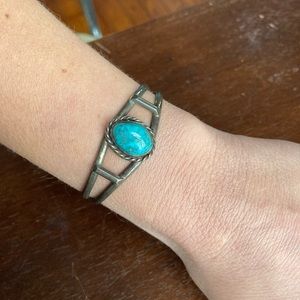 Silver and Turquoise Cuff